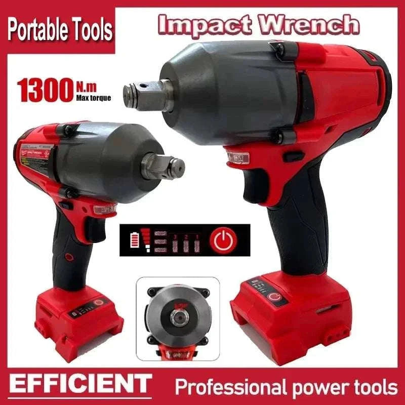 1300Nm Cordless Brushless Impact Wrench for Car & Truck Repair-Nobattery