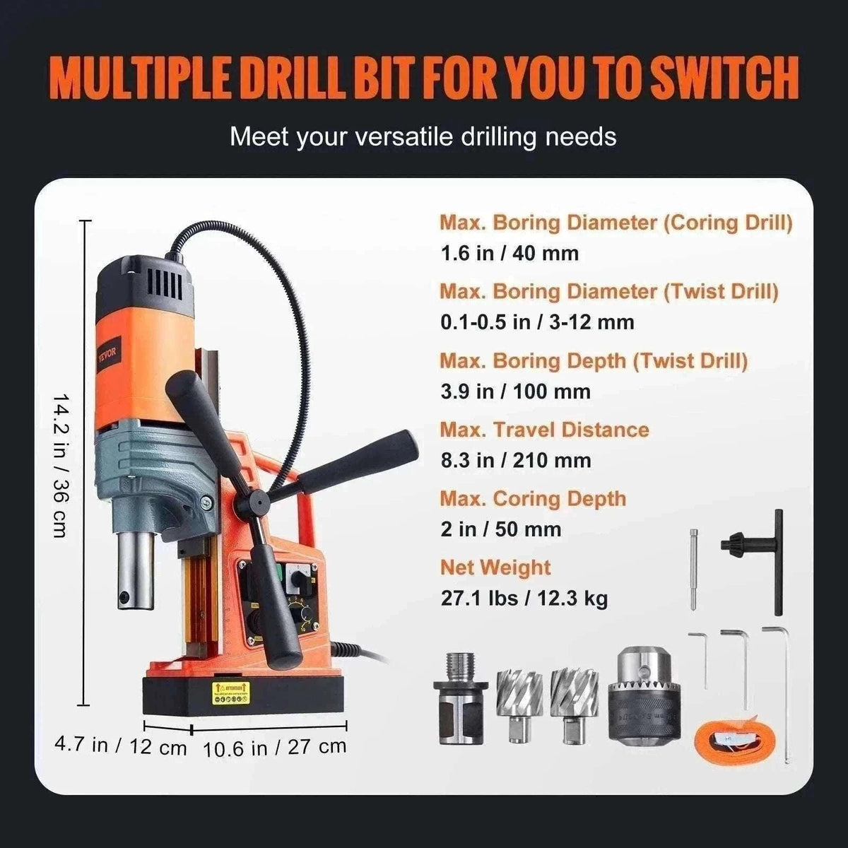 1300W–1550W Magnetic Drill Press with 40mm Boring Capacity-1Drill 50mm 1550W / spain