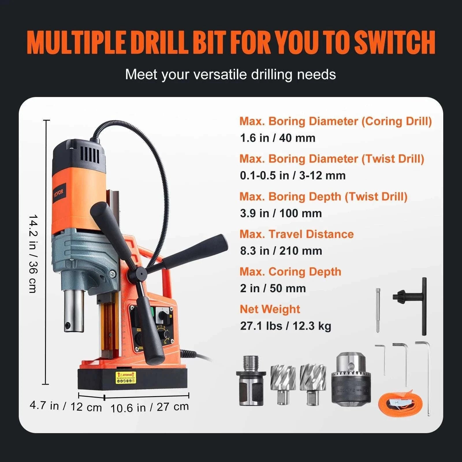1300W–1550W Magnetic Drill Press with 40mm Boring Capacity-1Drill 50mm 1550W / spain