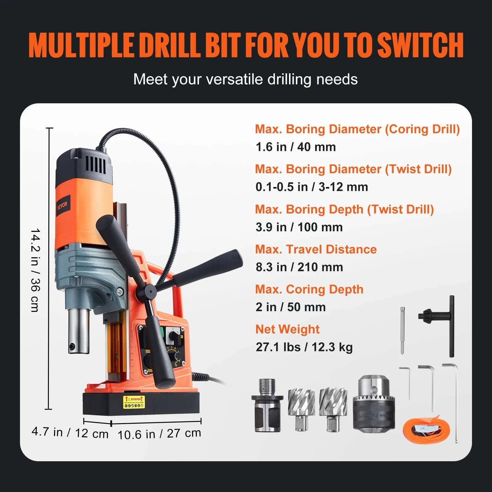 1300W–1550W Magnetic Drill Press with 40mm Boring Capacity-1Drill 50mm 1550W / spain