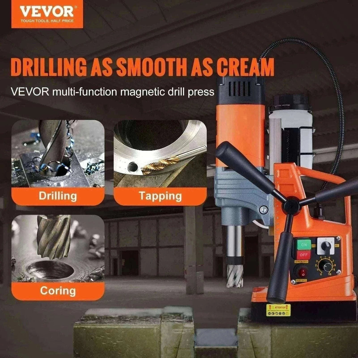 1300W–1550W Magnetic Drill Press with 40mm Boring Capacity-