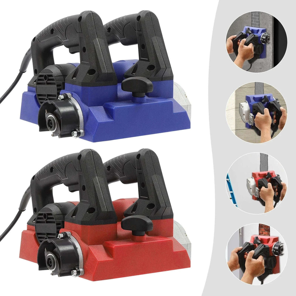 1300W Electric Wall Planer with Cable and Carrying Case-Blue / United States