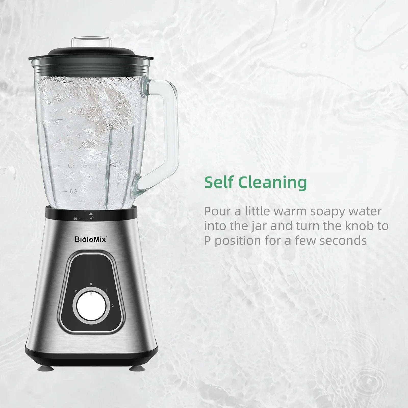 1300W Smoothie Maker with 1.5L Glass Jar and 600ml Travel Cup-Light Grey / US Plug / United States