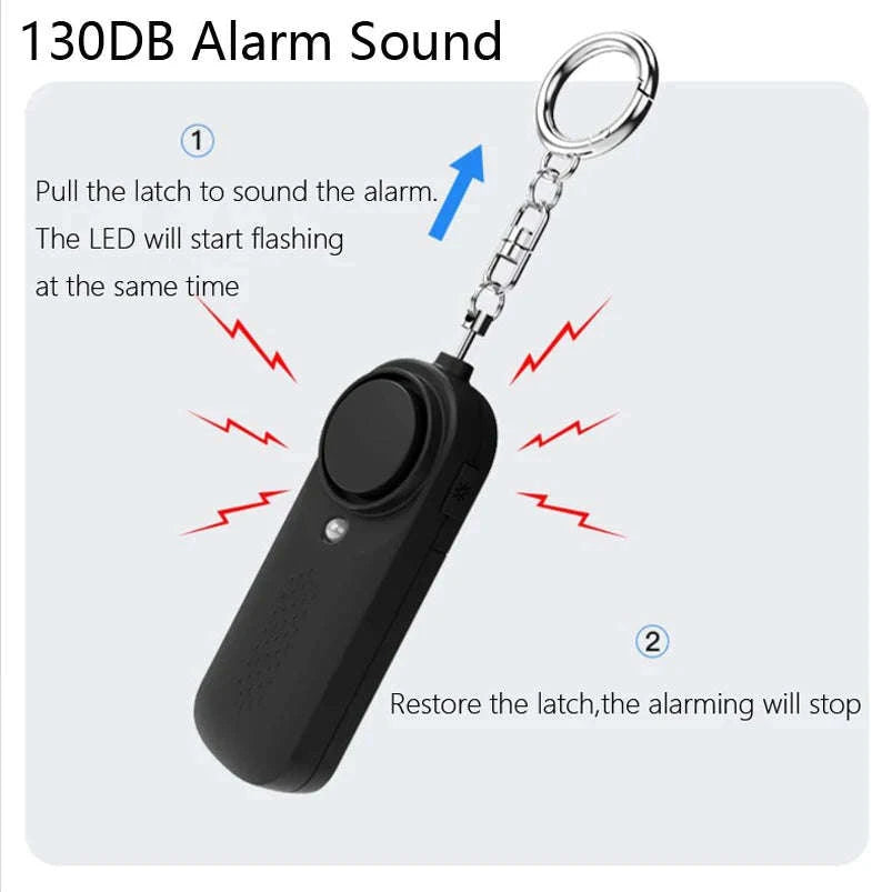 130dB Personal Safety Alarm-Black