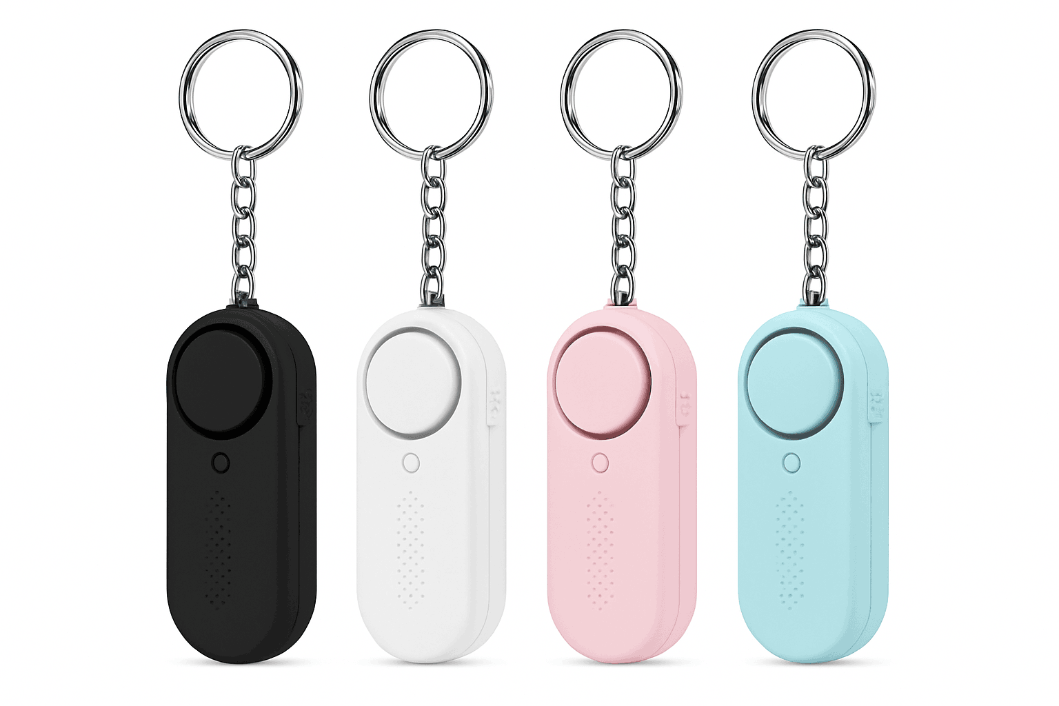 130dB Personal Safety Alarm with LED Light and Keychain-Black
