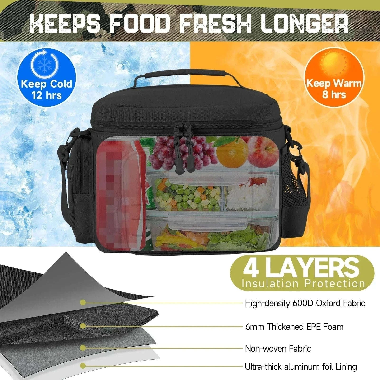 13L Tactical Thermal Cooler Bag-Green / United Kingdom
