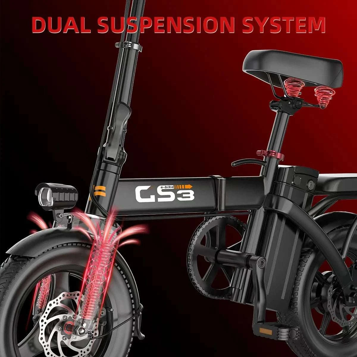 14" Electric Bike 500W 48V Battery 30km Range Compact Adult E-Bike-GS3-8AH / United States