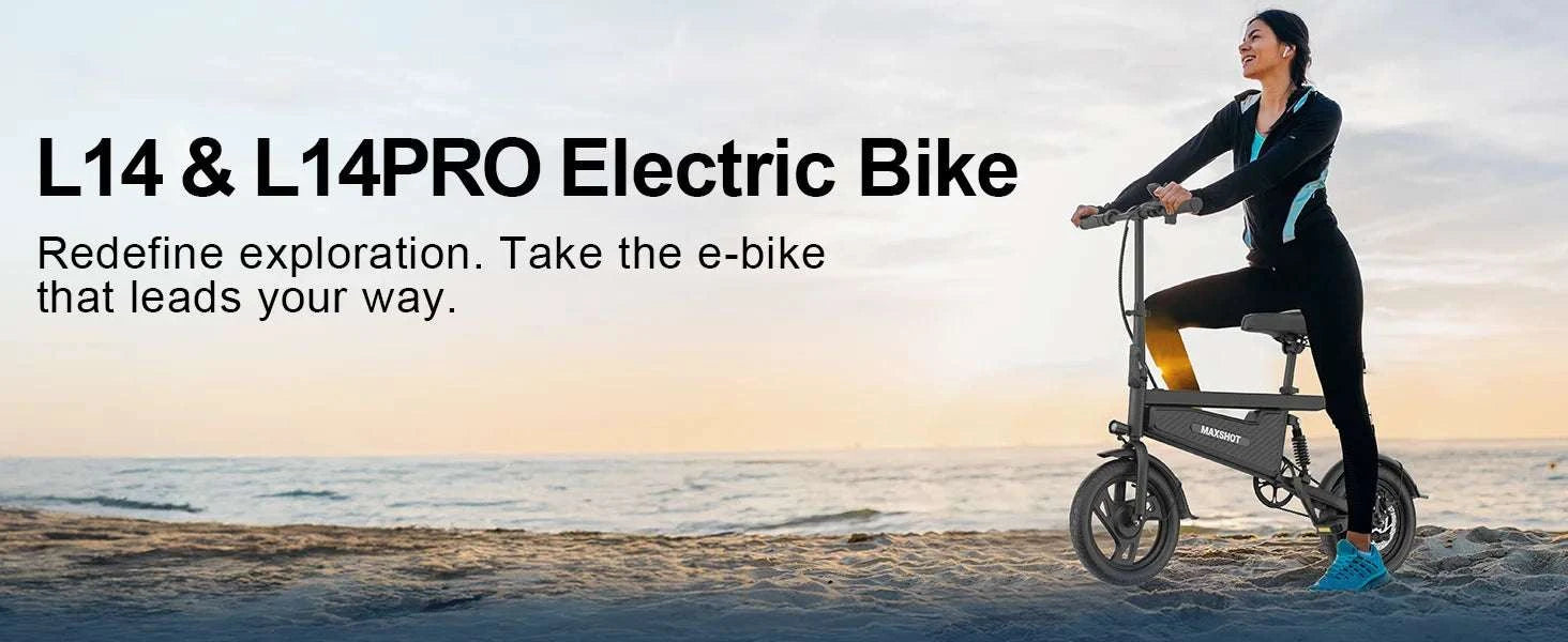 14" Foldable Electric Bike 350W Motor 48V Battery 22MPH Range-L14-5.2Ah / United States