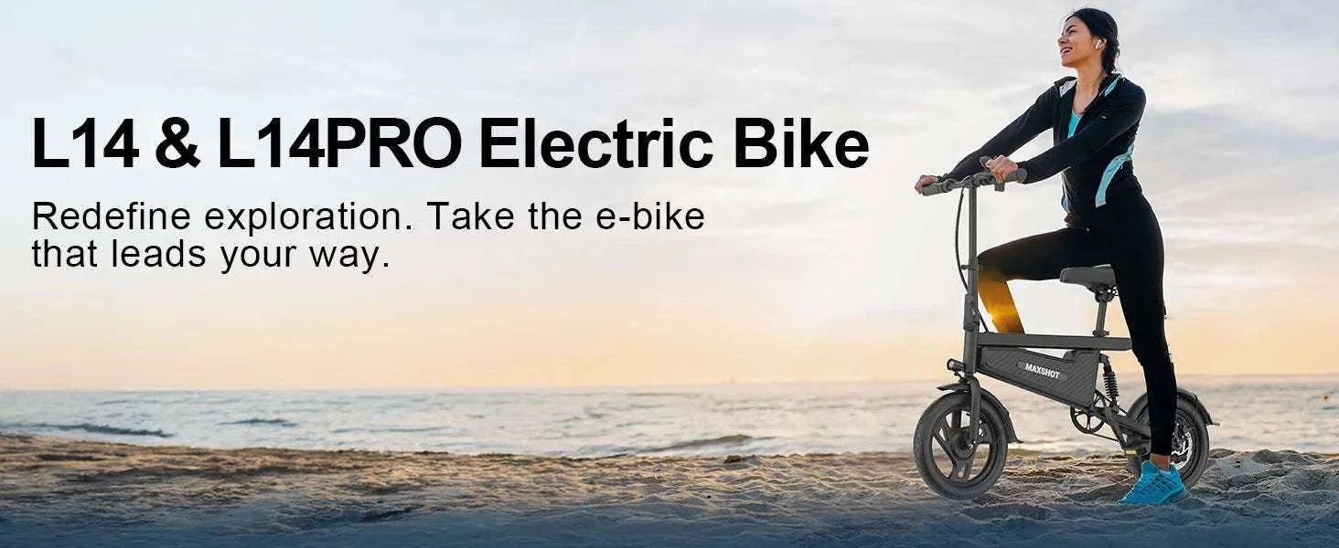 14" Foldable Electric Bike 350W Motor 48V Battery 22MPH Range-L14-5.2Ah / United States