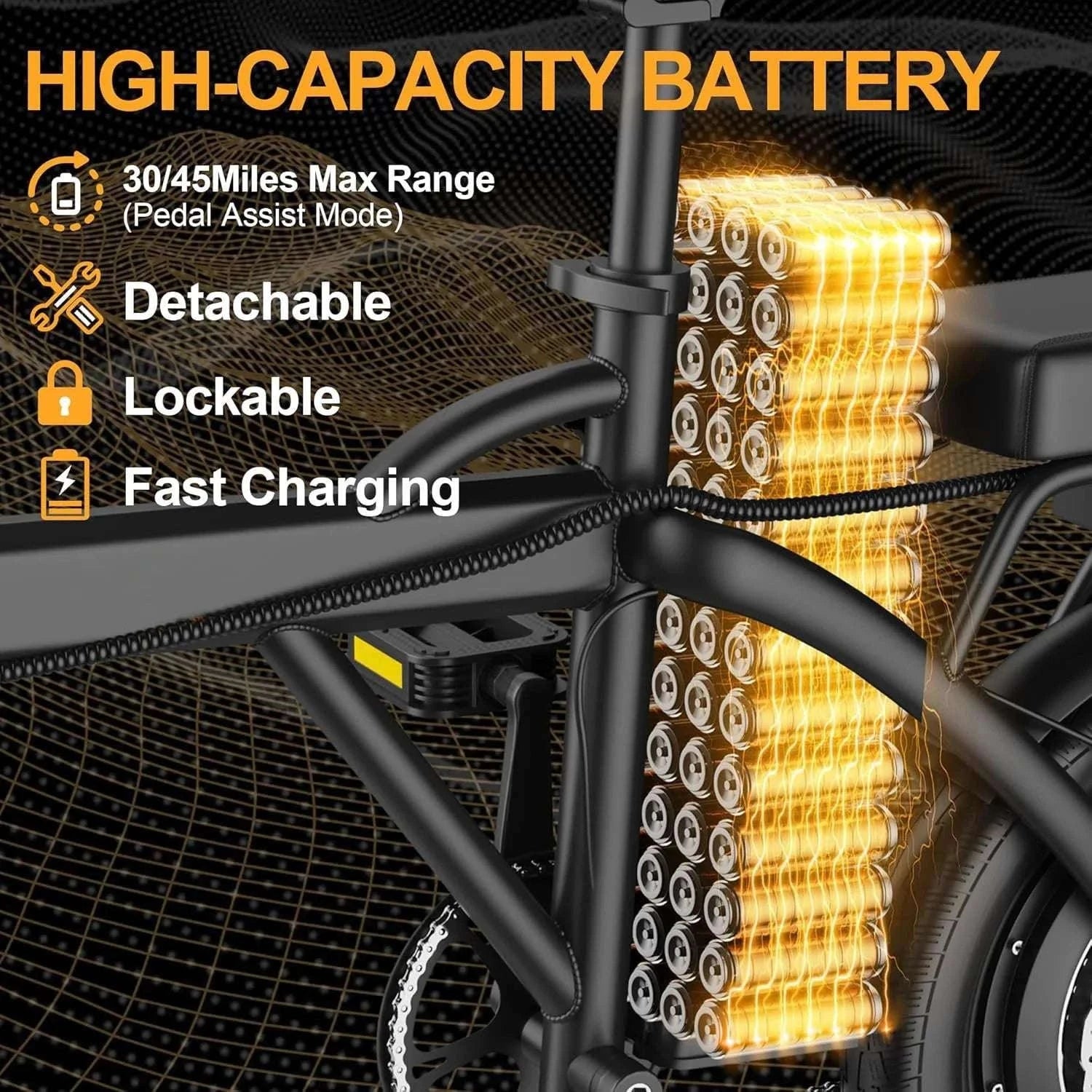 14'' Foldable Electric Bike 500W 48V 22MPH Dual Seat Mini E-Bike-5.2Ah 30miles / United States