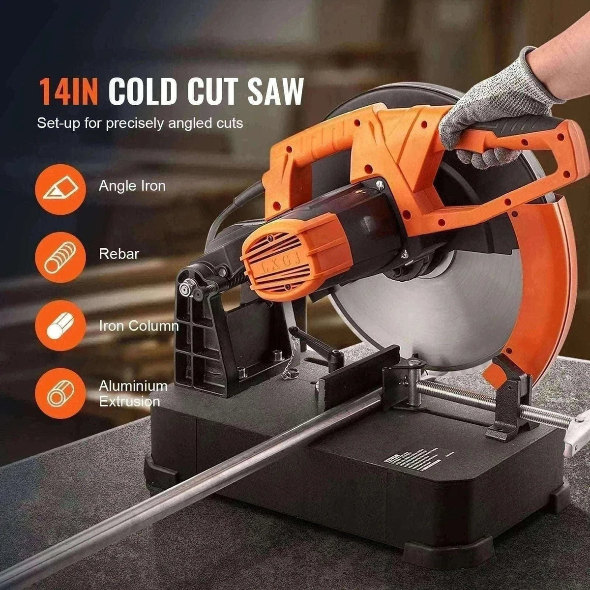 14-Inch 2800W Dry Cut Chop Saw 1200RPM 0-45 Adjustable-france