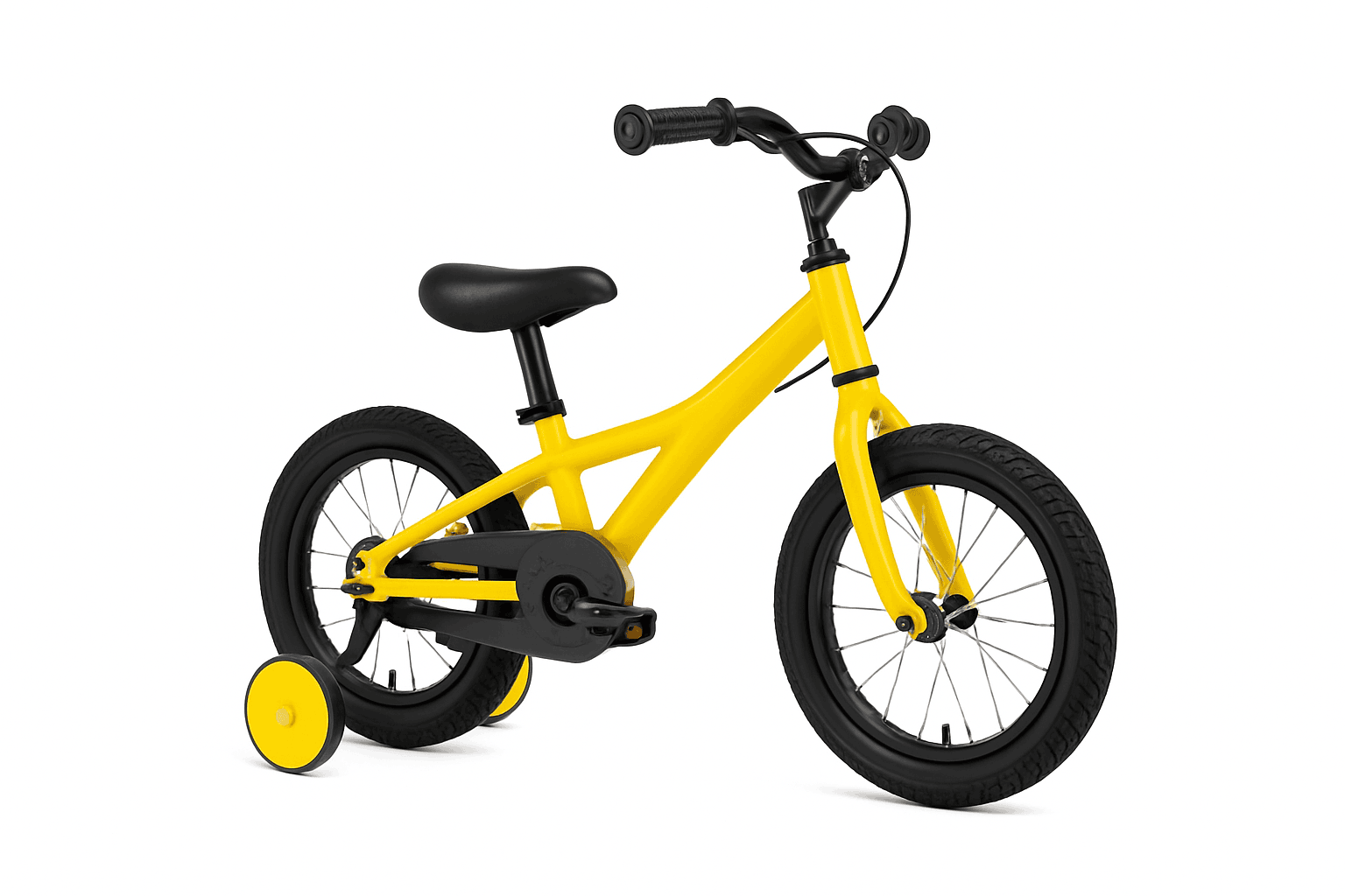 14-Inch Kids Learning Bicycle with Training Wheels-Yellow / GERMANY