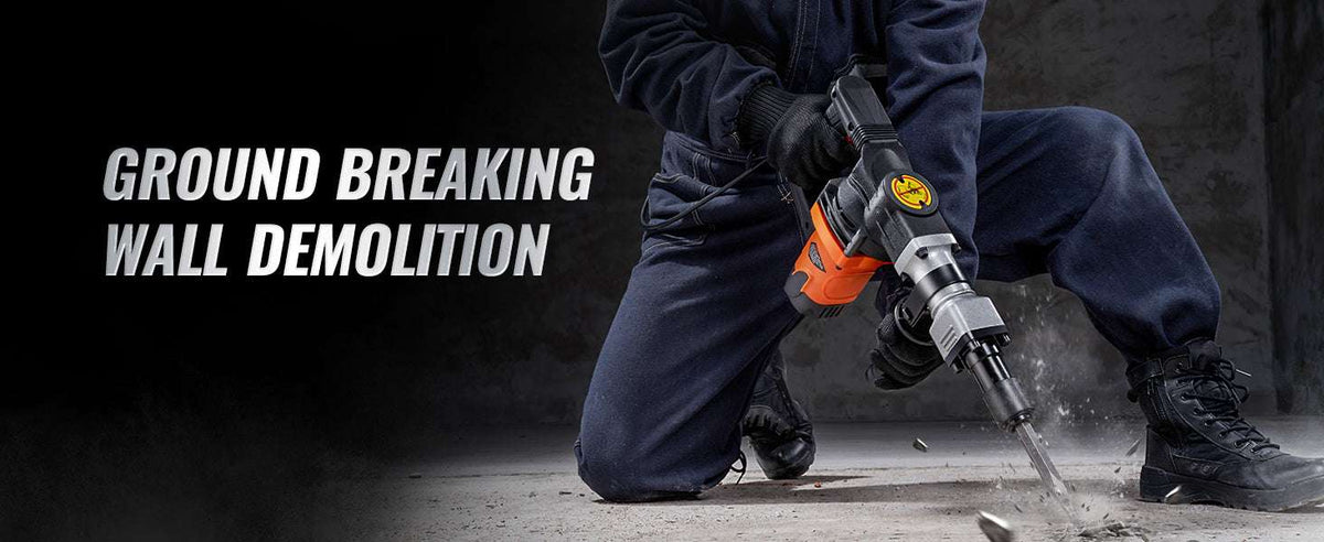 1400W Electric Jack Hammer 2900 BPM Concrete Breaker with Chisels-france