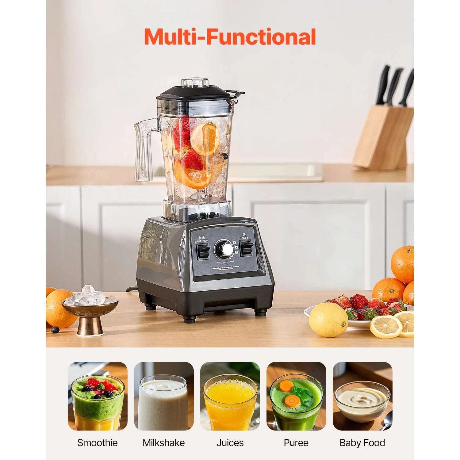 1400W High-Speed Blender 61oz with To-Go Cups & Multi-Function Use-1.8L 1400 W / United States