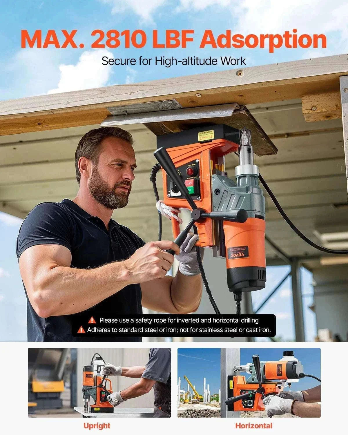 1450W Magnetic Drill Press with 12500N Base and Variable Speed-1450W 2PCs / United States