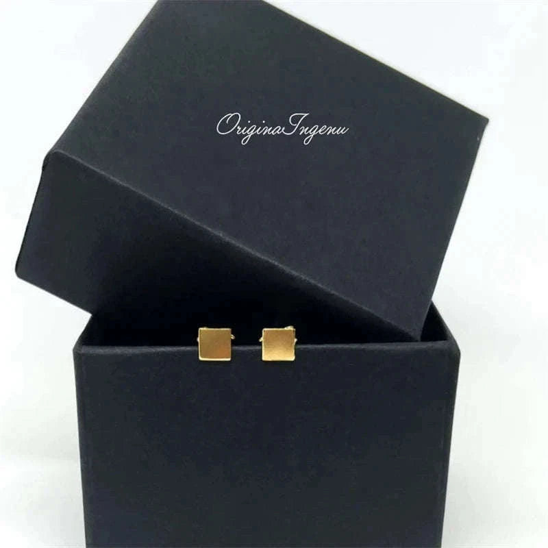 14K Gold Filled Square Stud Earrings, Tarnish Resistant-Default Title