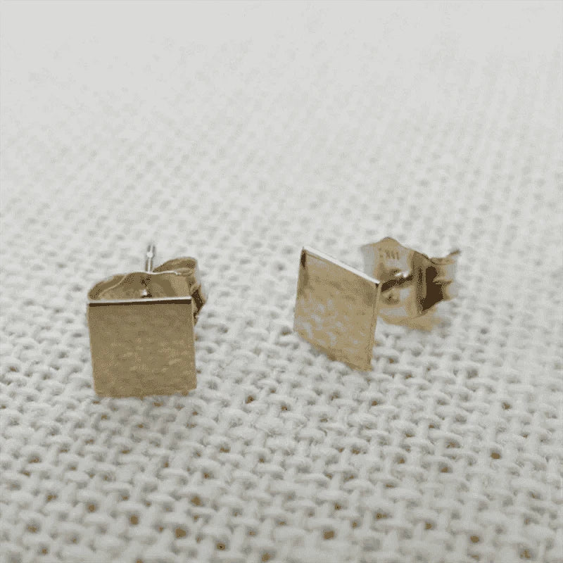14K Gold Filled Square Stud Earrings, Tarnish Resistant-Default Title