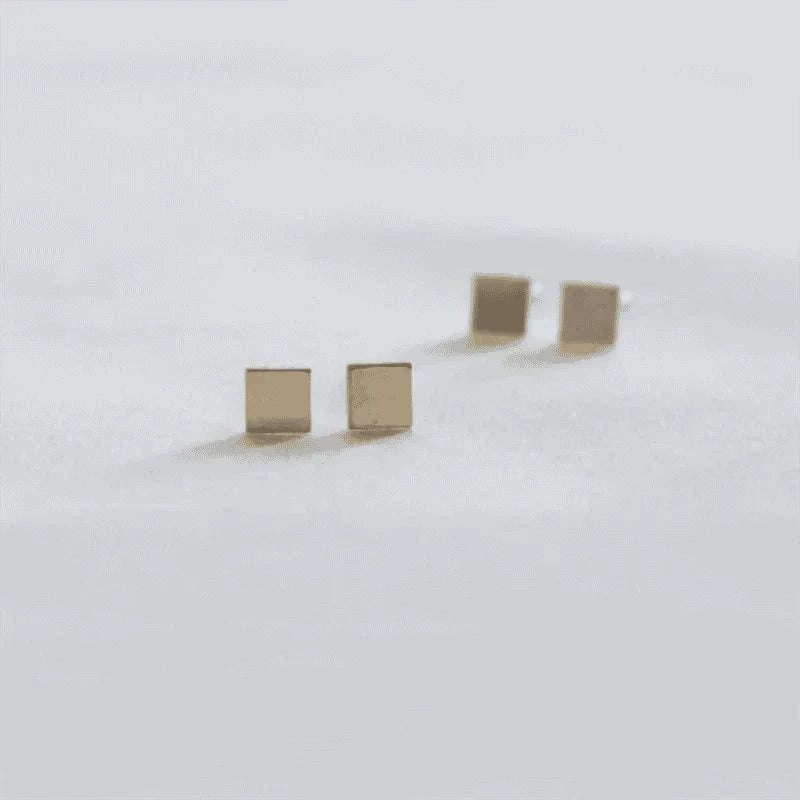 14K Gold Filled Square Stud Earrings, Tarnish Resistant-Default Title