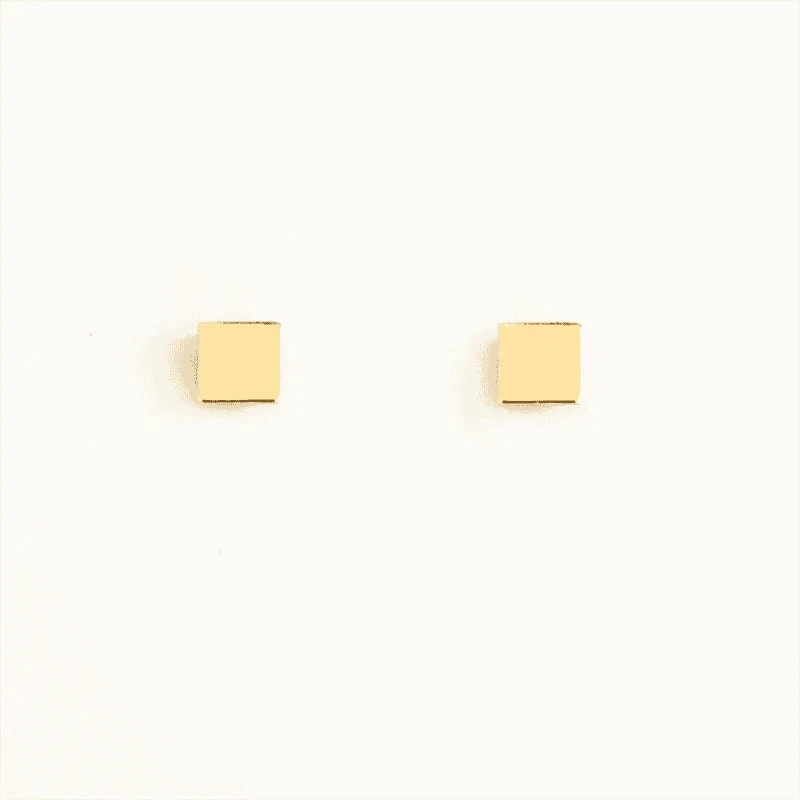 14K Gold Filled Square Stud Earrings, Tarnish Resistant-Default Title