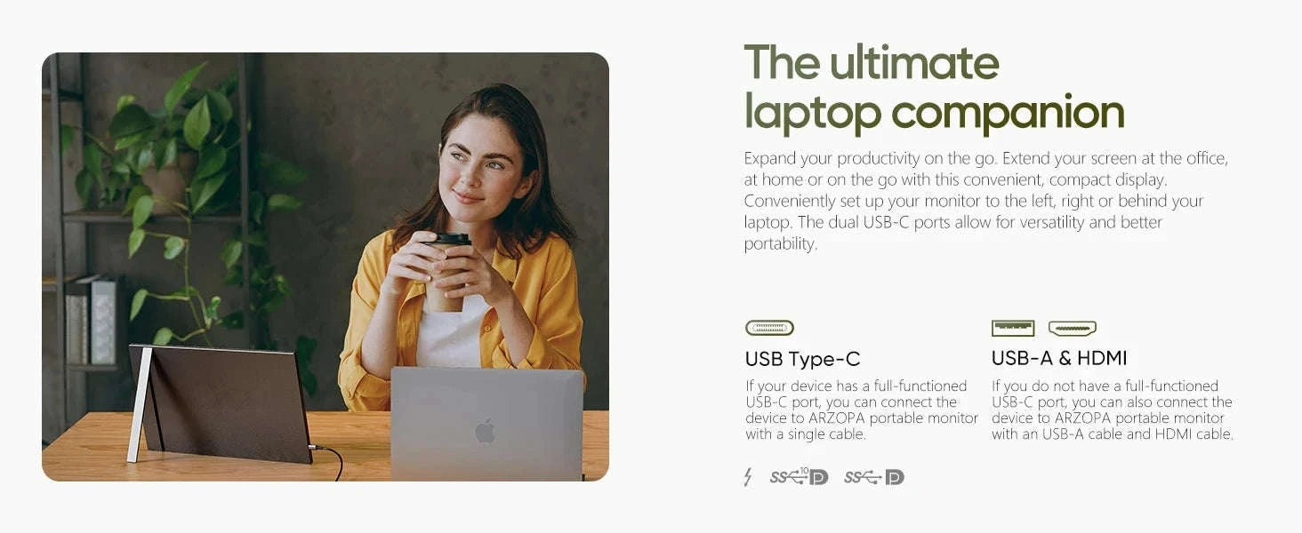 15.6 Inch Portable Monitor FHD 1080P IPS USB-C Mini-HDMI Second Screen-15.6 FHD 1080P A1 / United States