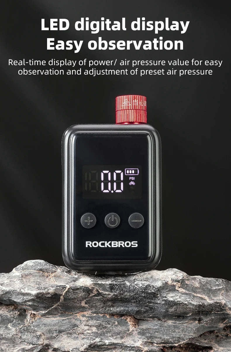 150 PSI Portable Electric Bike Pump with Digital Display Rechargeable-HW-125