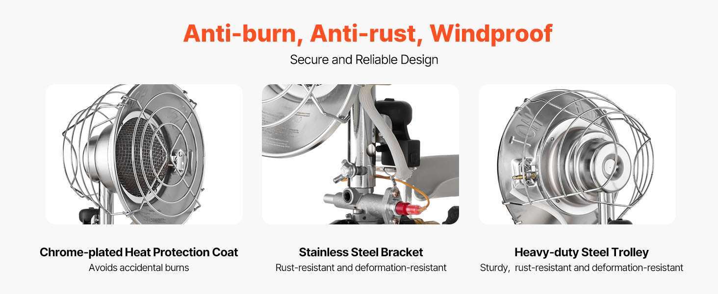 15000 BTU Propane Tank Top Heater with 180° Infrared Heat-Type 1 / United States