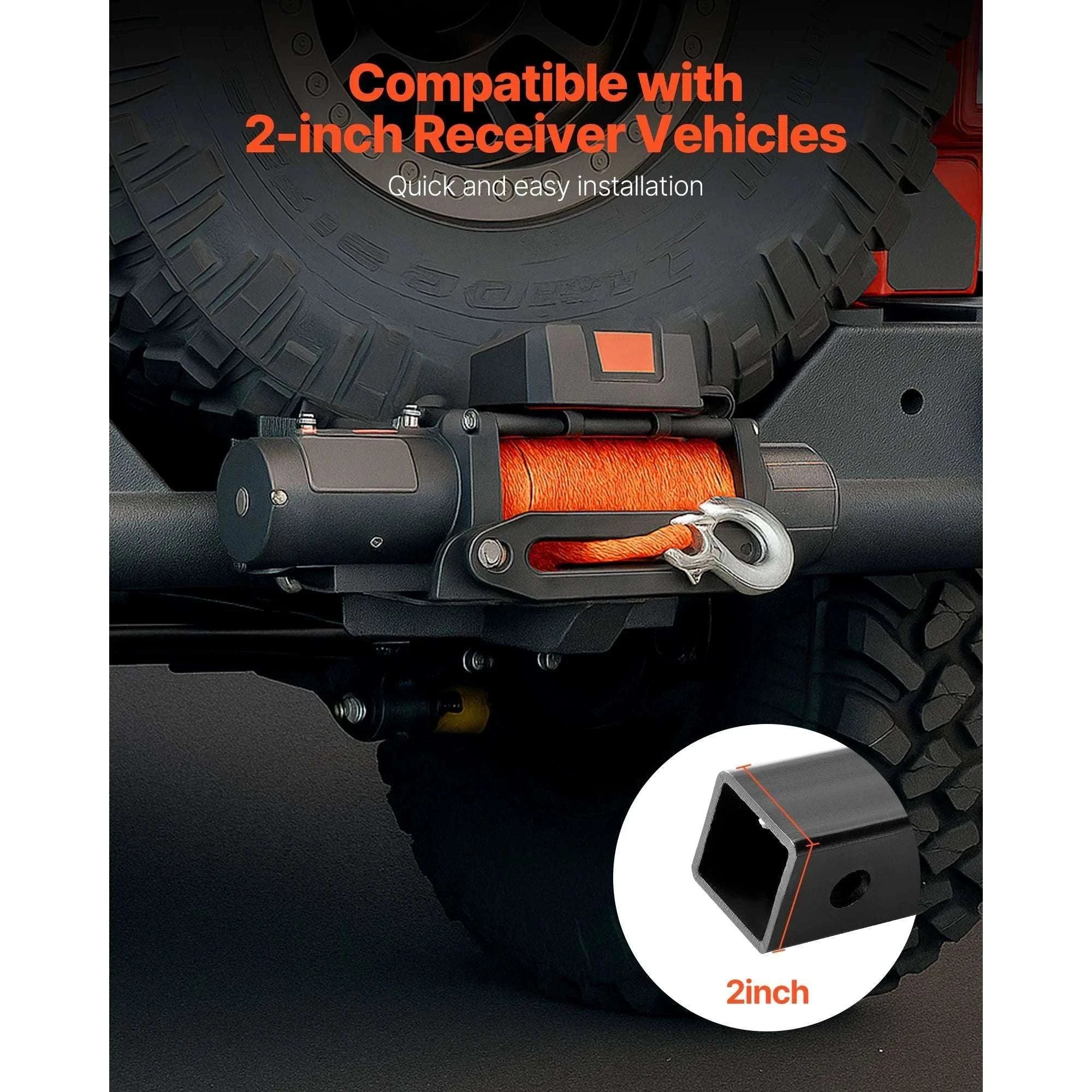 15000 lbs Trailer Hitch Winch Mount for 2" Receiver ATV UTV Truck-3600 lbs / United States