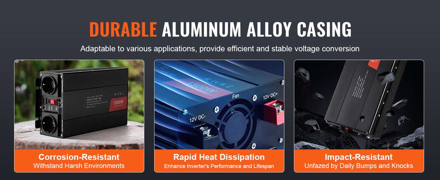 1500W–5000W Modified Sine Wave Power Inverter for Home & Travel-3000W LED Screen / United States