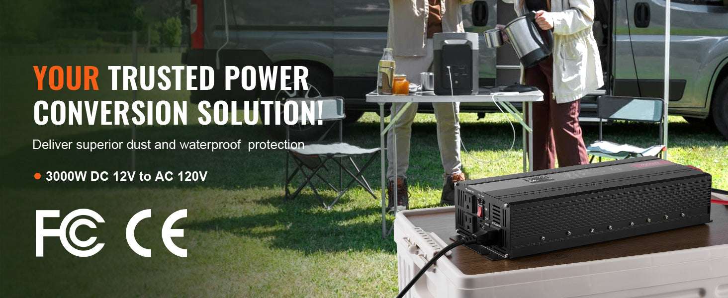 1500W–5000W Modified Sine Wave Power Inverter for Home & Travel-3000W LED Screen / United States