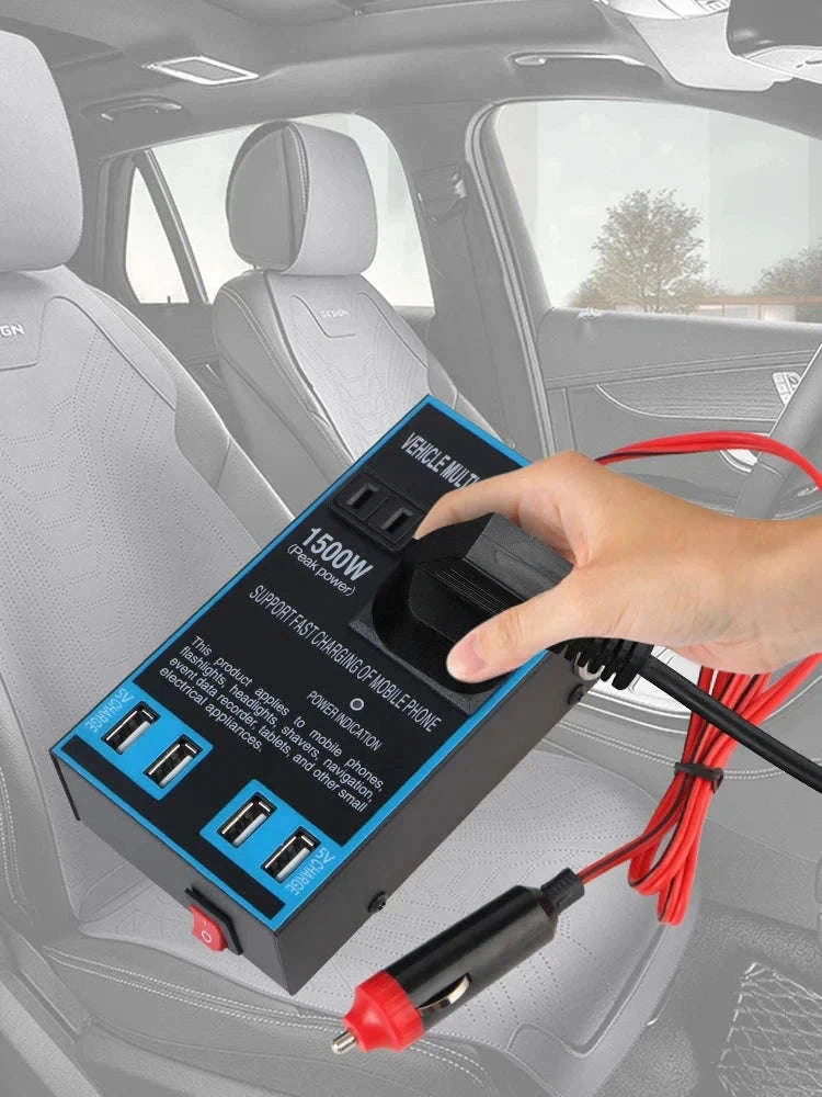 1500W Power Inverter 12V 24V to 110V 220V with USB-black