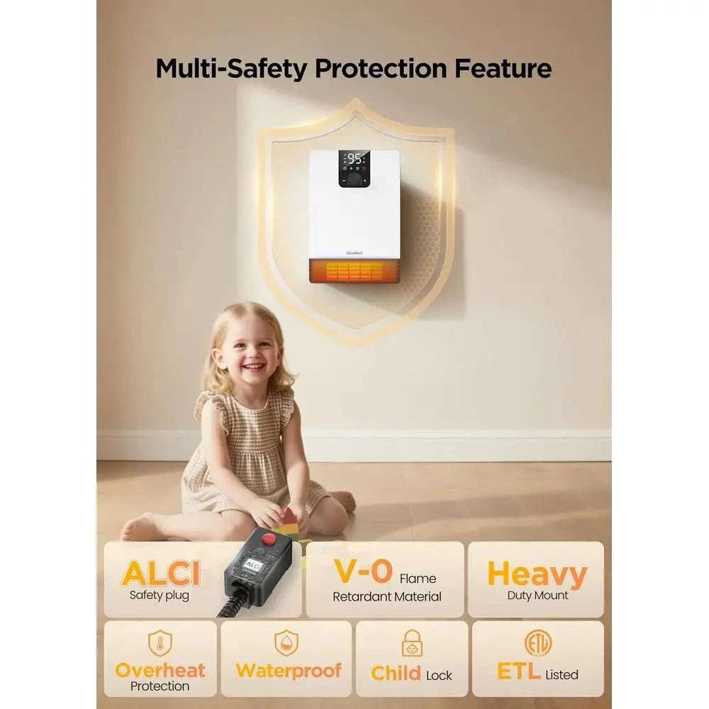 1500W Smart Wall Space Heater with WiFi, Thermostat & Timer-United States