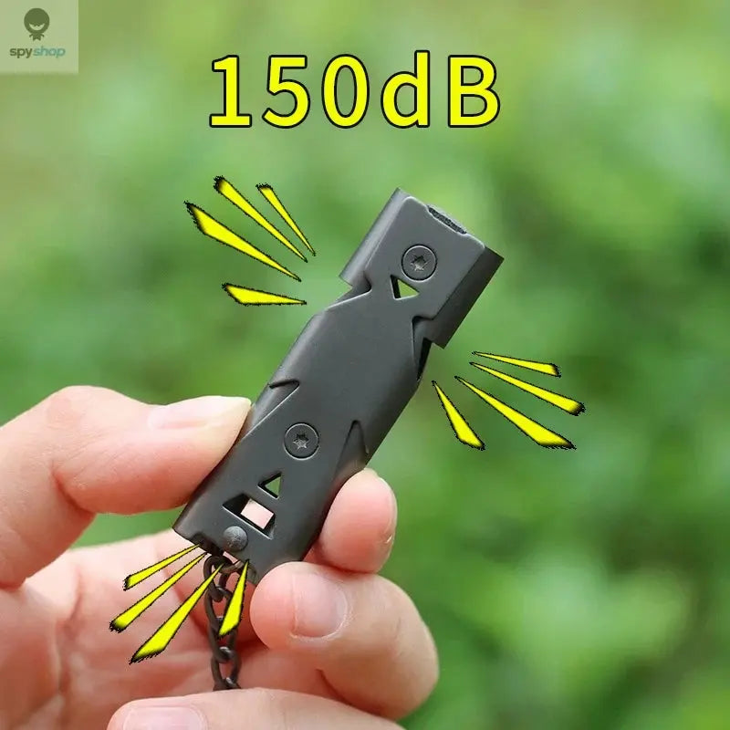 150DB Double Tube High-frequency High Decibel Survival Whistle Outdoor Rescue Steel Metal Survie Accessories Hiking Tool Travel Spy-shop.com