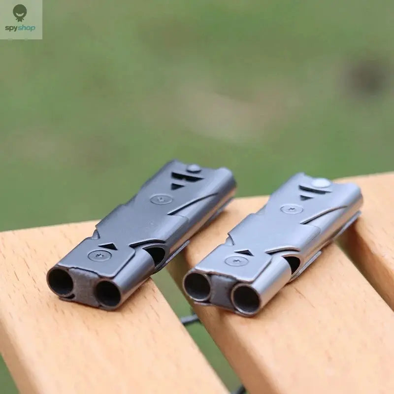 150DB Double Tube High-frequency High Decibel Survival Whistle Outdoor Rescue Steel Metal Survie Accessories Hiking Tool Travel Spy-shop.com