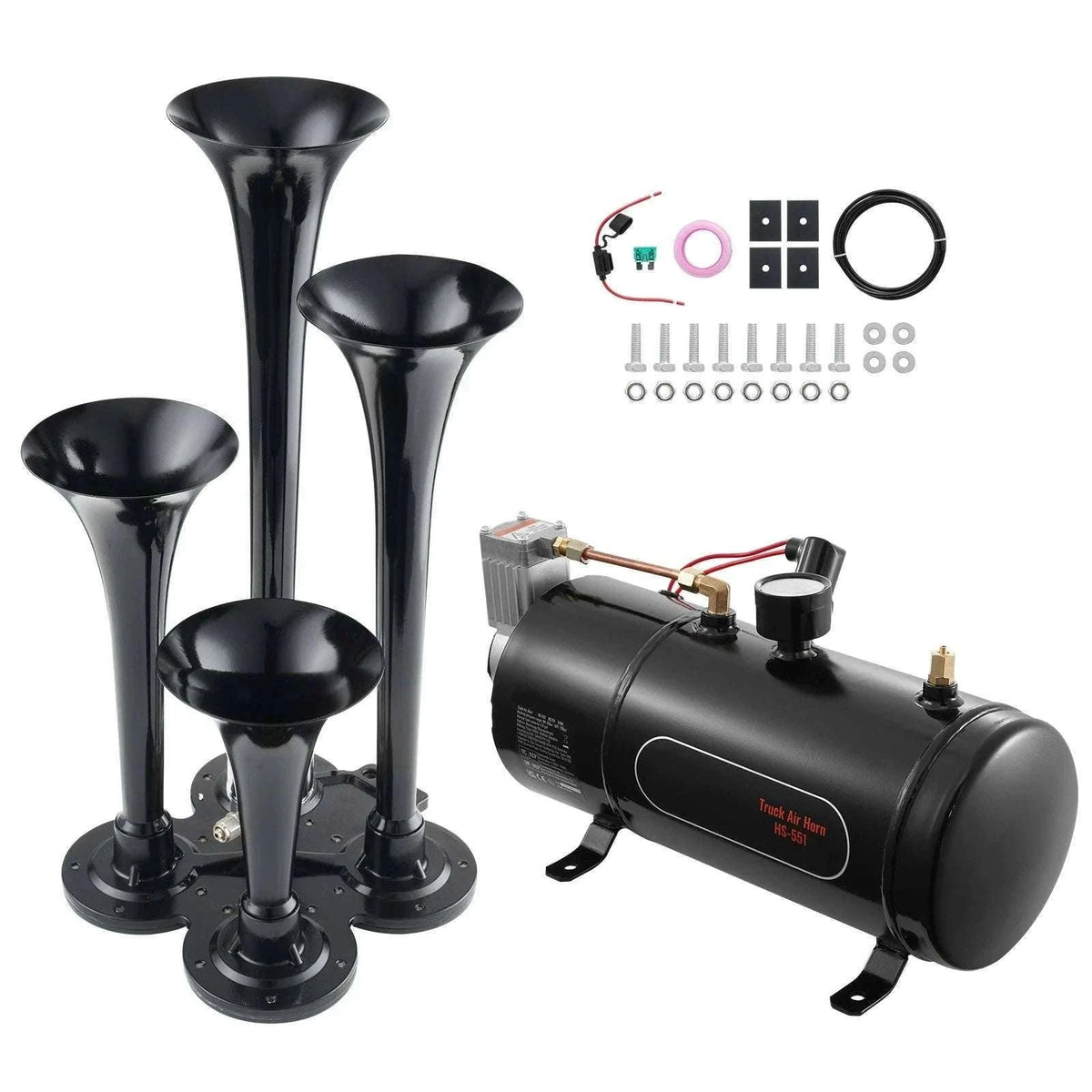 150dB 4 Trumpet Train Horn Kit with 12V Compressor System-spain
