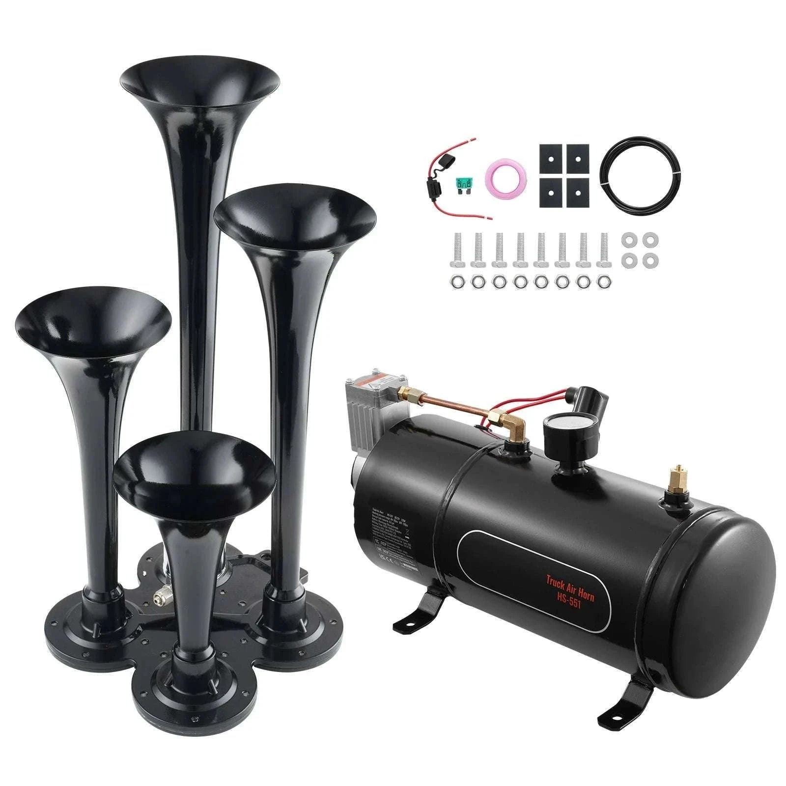 150dB 4 Trumpet Train Horn Kit with 12V Compressor System-spain