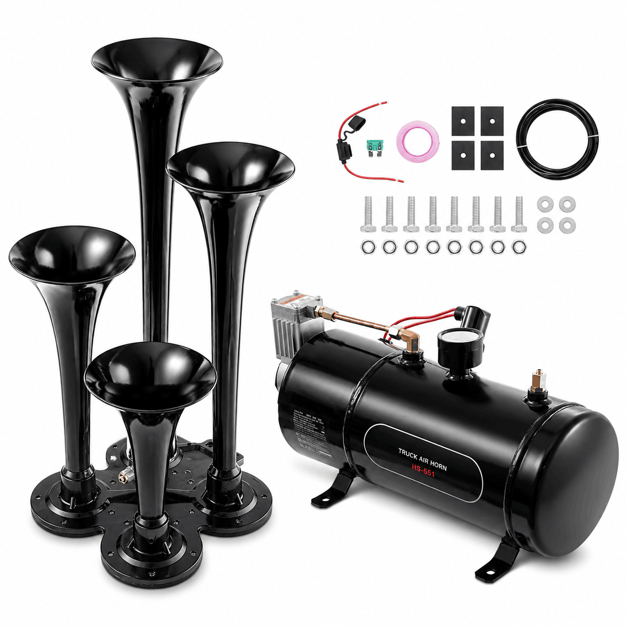150dB 4 Trumpet Train Horn Kit with 12V Compressor System-spain