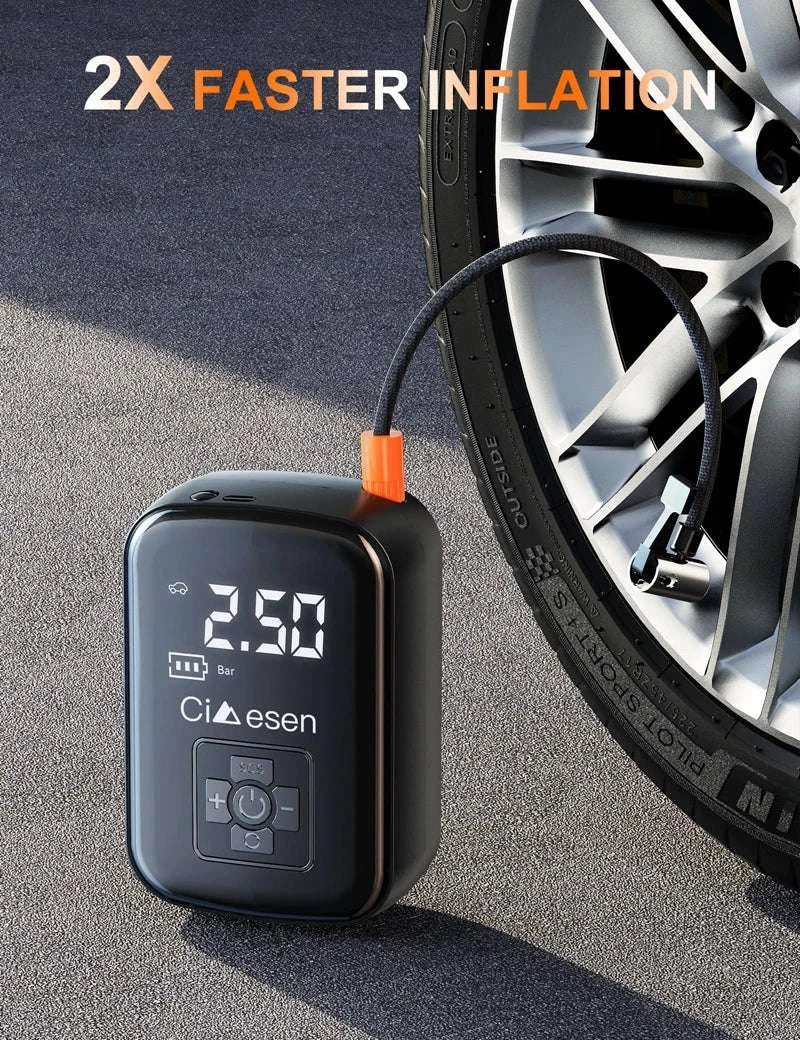 150PSI Wireless Tire Inflator Portable Air Pump for Car & Bike-1Set / Battery Powered / United States