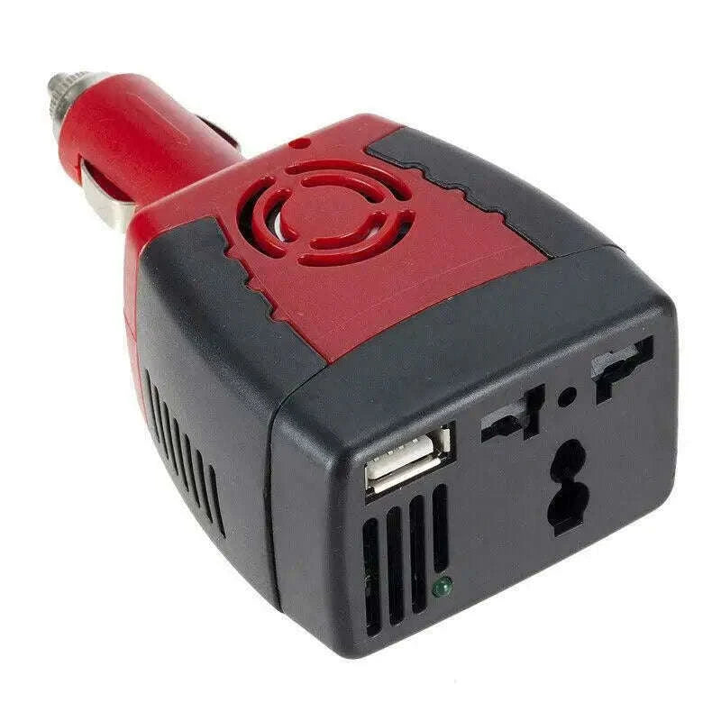150W Car Power Inverter DC 12V to AC 220V with USB Ports-Default Title