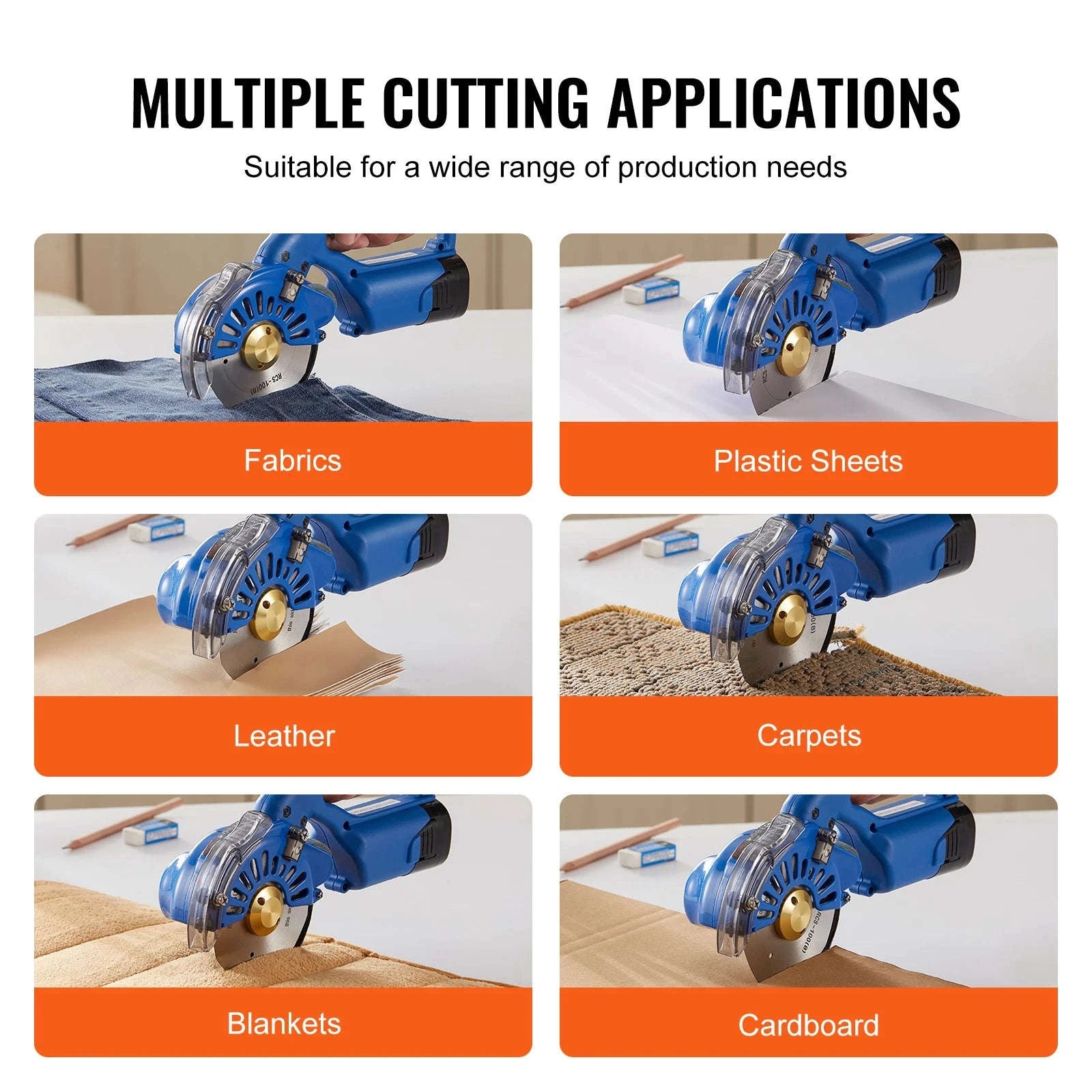150W Cordless Electric Fabric Cutter, 5-Speed Rotary Cutting Machine-150W 5 Speeds / United States