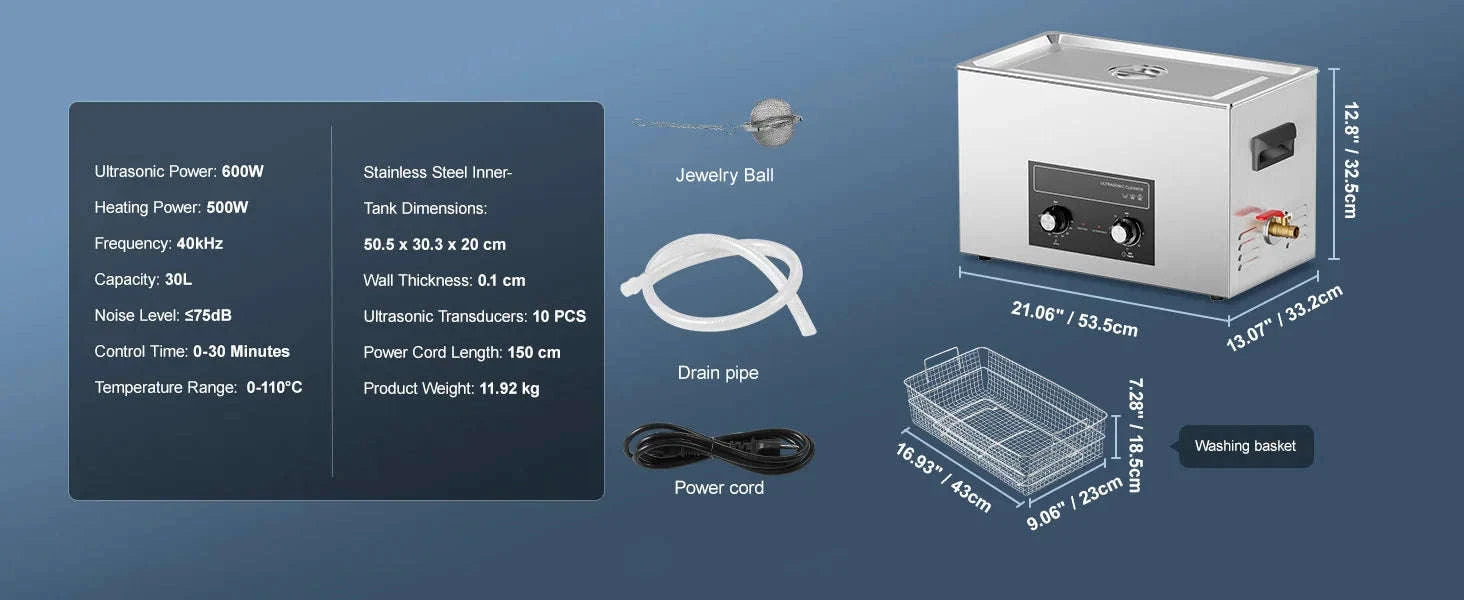 15L 30L Ultrasonic Cleaner with Heater and Timer-15L / Poland