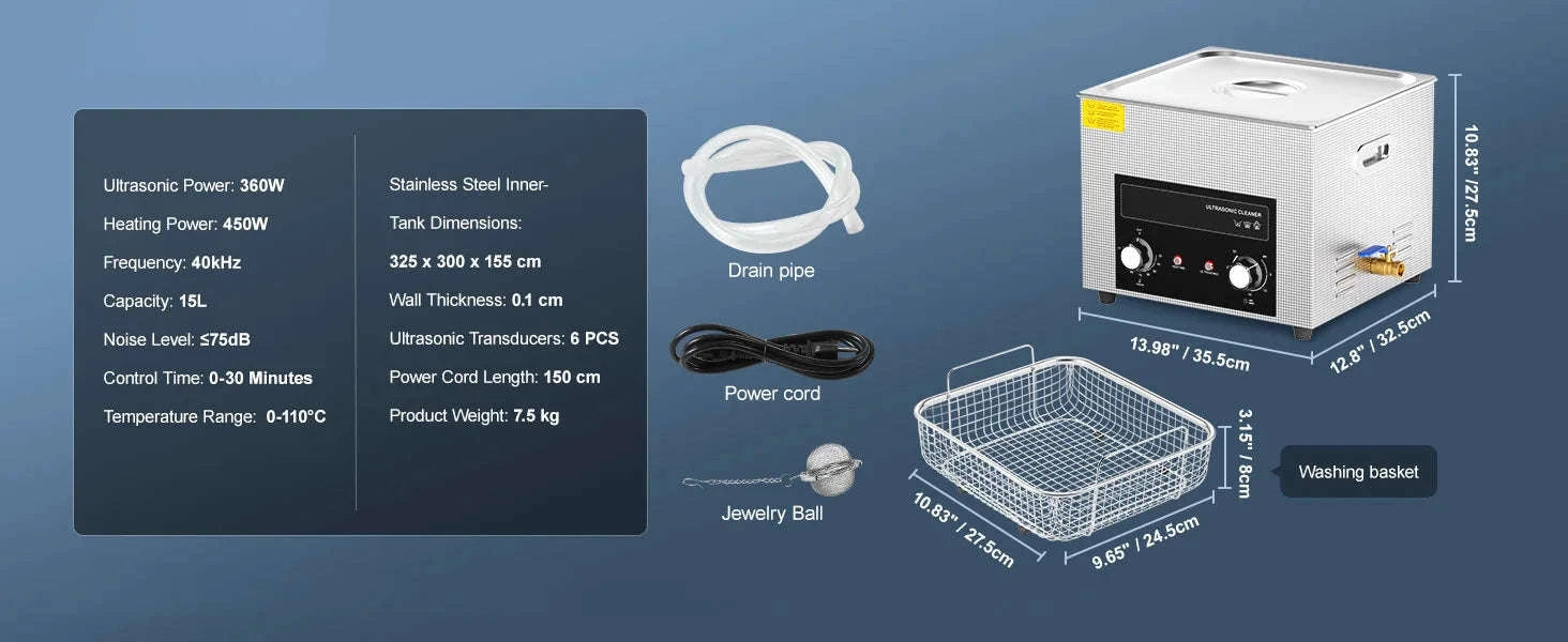 15L 30L Ultrasonic Cleaner with Heater and Timer-15L / Poland