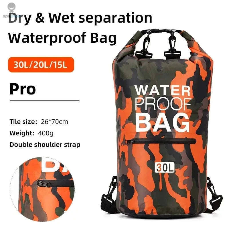 15L & 30L Waterproof Dry Bag Backpack for Outdoor Trips-30L Dark Blue