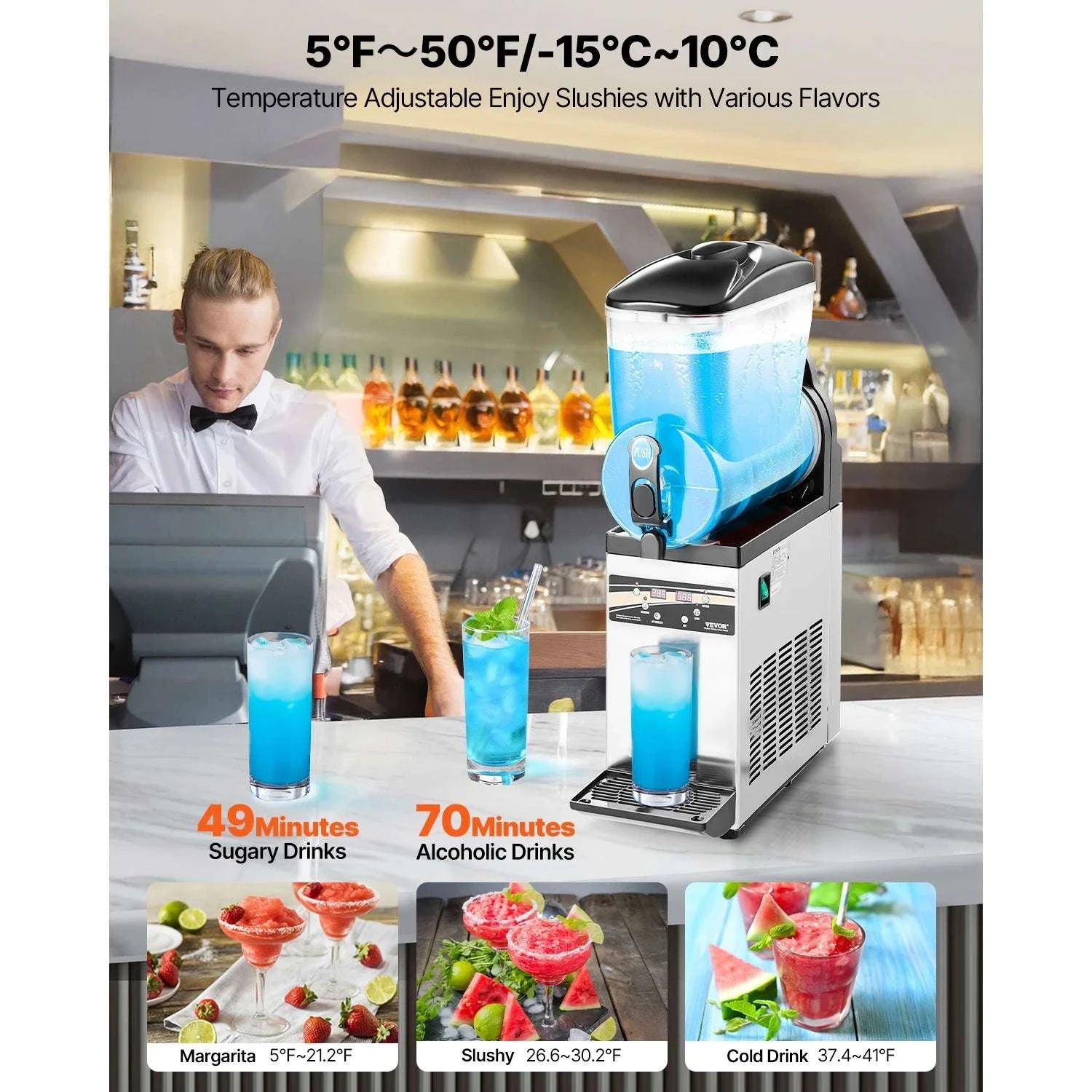 15L Commercial Slushy Machine Single Tank Frozen Drink Maker-spain
