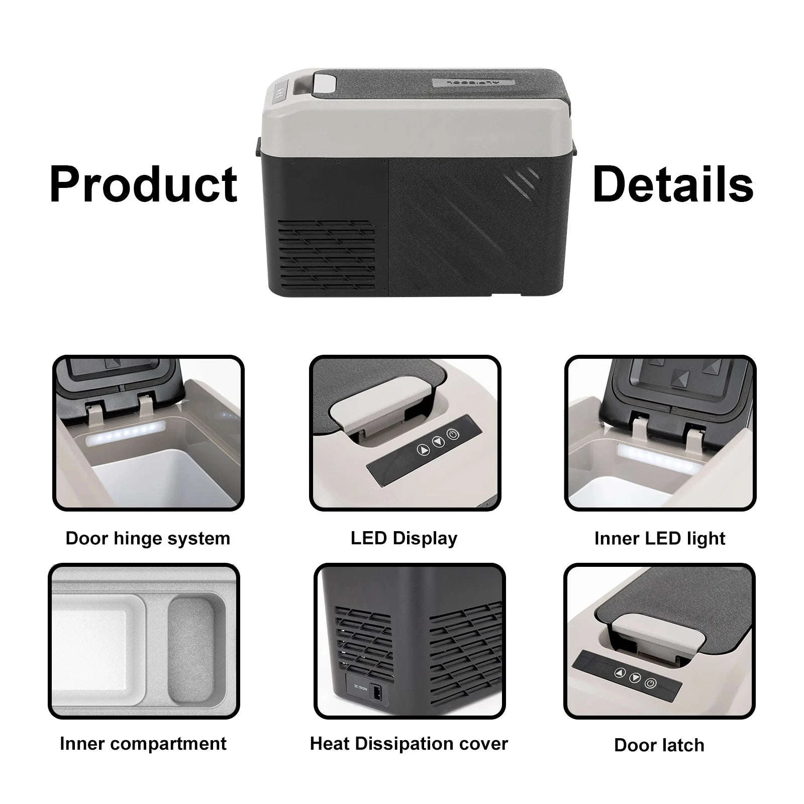 15L Portable Compressor Cool Box 12/24V DC-black / United States