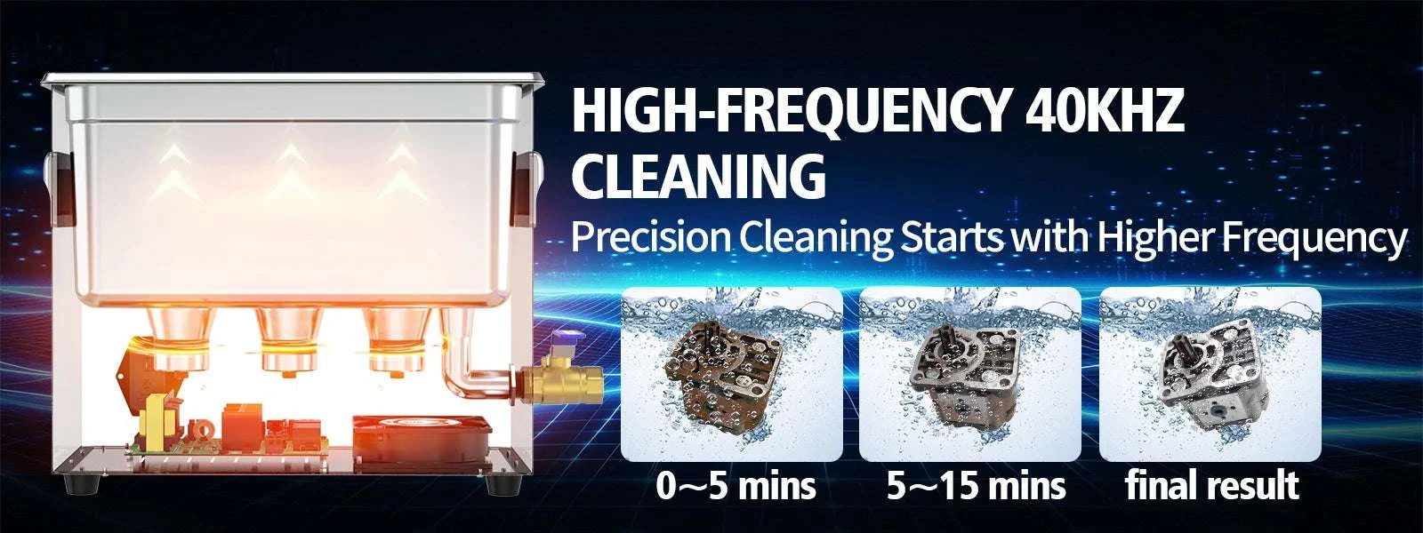 15L Ultrasonic Cleaner 40KHz 360–540W for Precision Parts Cleaning-15L 540W / AU / China Mainland