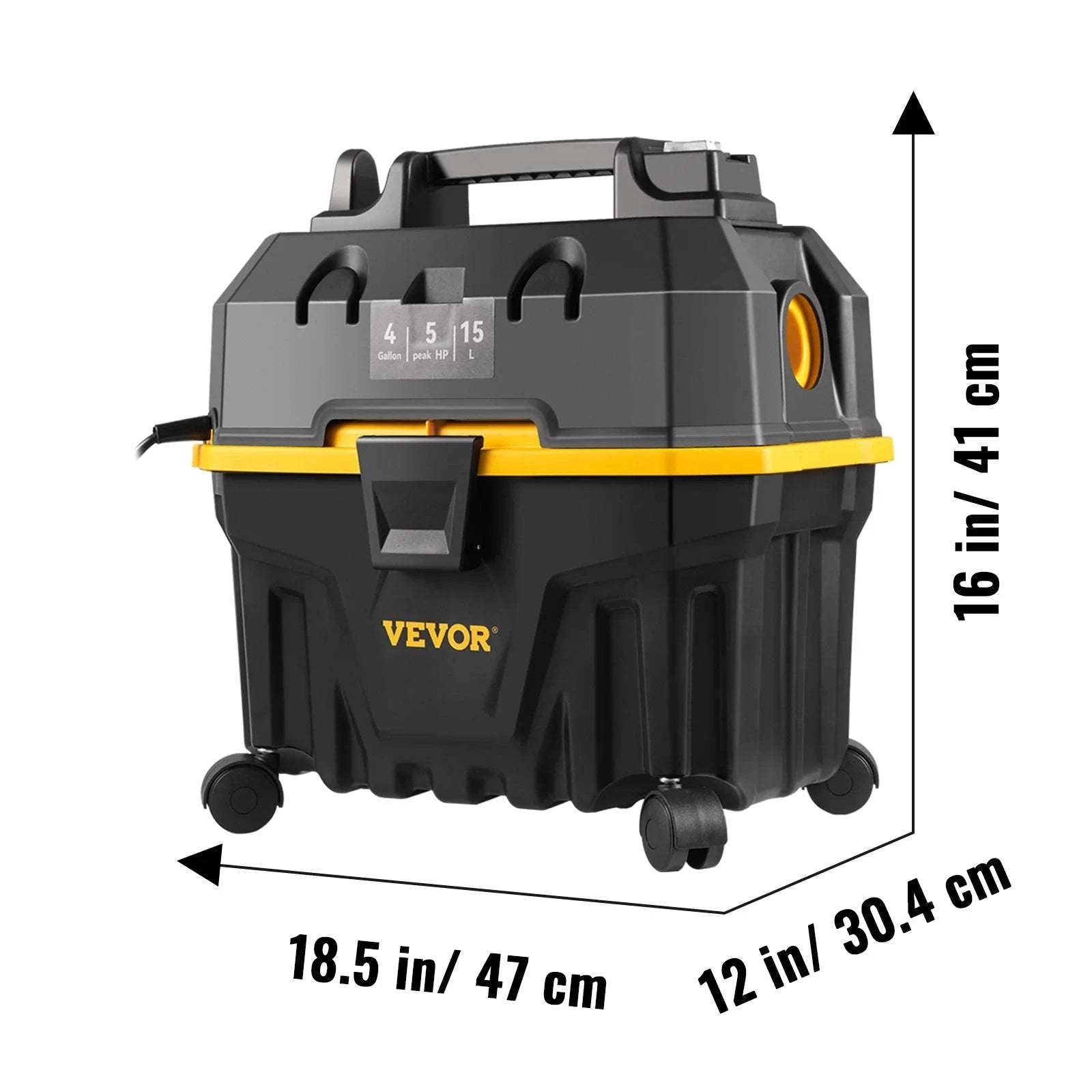 15L Wet Dry Vacuum Cleaner 1200W with Strong Suction & Blower-1200W 15L / GERMANY