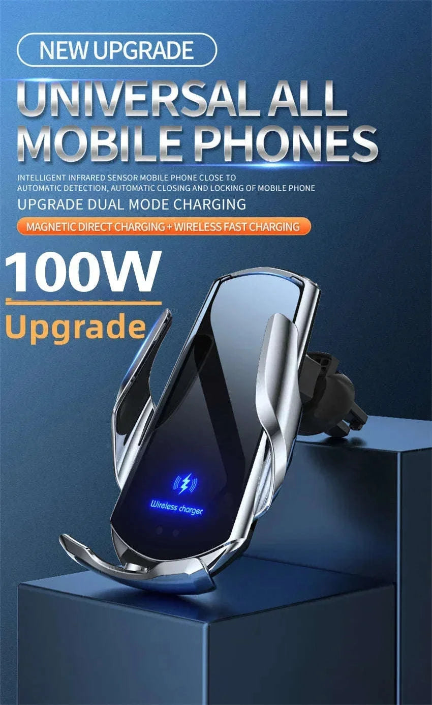 15W Car Magnetic Wireless Charger – Fast Charging Mount-gold with sucker