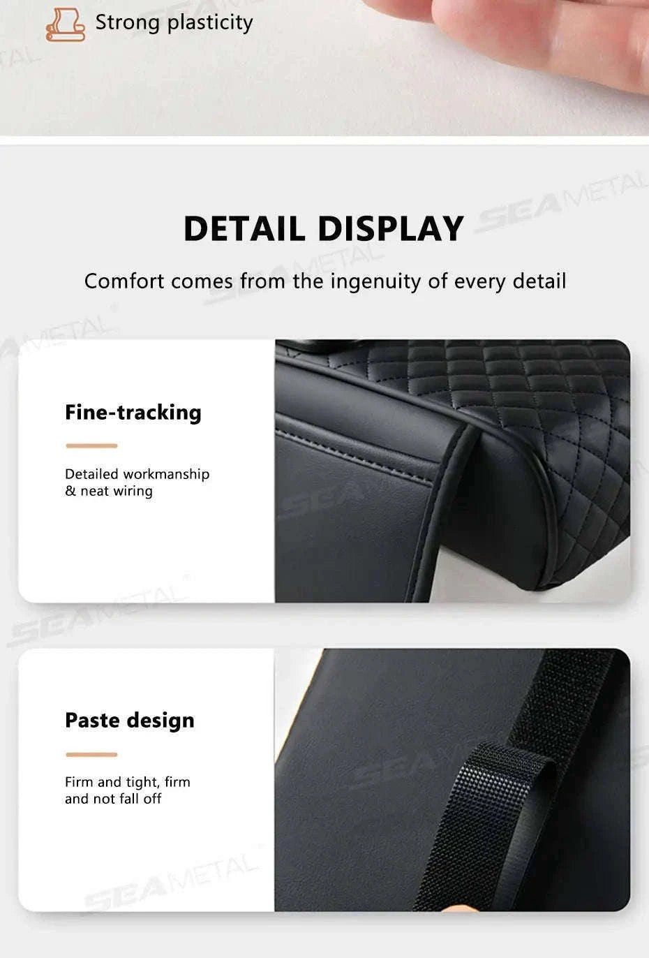 15W Wireless Charging Car Arm Rest Cushion-Black red