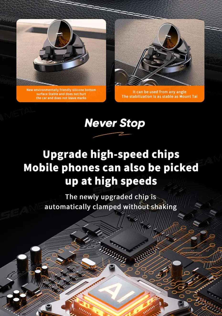 15W Wireless Charging Car Phone Mount-1pc