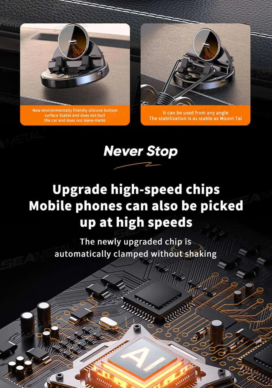 15W Wireless Charging Car Phone Mount-1pc